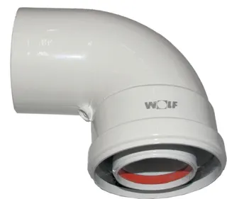 Wolf Abgasrohrbogen DN60/100 90Gr für Gasheizwertthermen