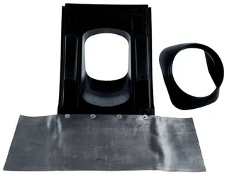 Wolf Universalpfanne Schrägdach 25-45Gr schwarz, mit flex. Bleischürze unten