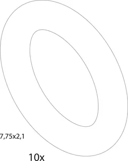 BOSCH Ersatzteil 87102050800 O-Ring 7,75x2,1 (10x)