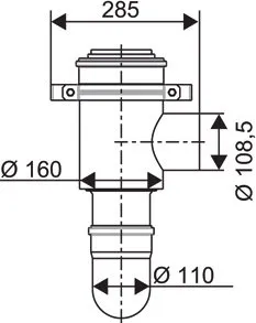BOSCH Abgaszubehör FC-CA110 konzentrisches Kesselanschlussstück