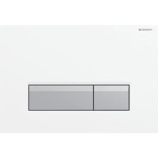 Geberit BetPl. Sigma40, für 2-Mengen-Sp. weiß / Aluminium gebürstet