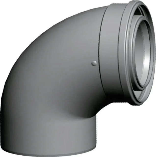 Wolf Abgasrohrbogen DN80/125 87Gr für Luft-/Abgasrohr, weiß, steckbar