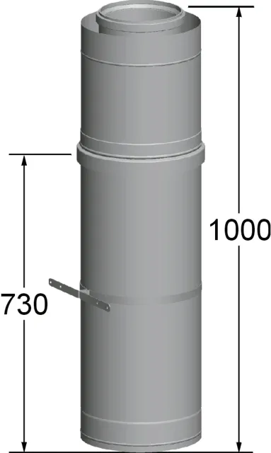 Wolf Dachdurchführung DN250/350 L:1000mm für Luft-/Abgasrohr, aus Edelstahl/PP