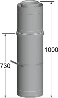 Wolf Dachdurchführung DN250/350 L:1000mm für Luft-/Abgasrohr, aus Edelstahl/PP