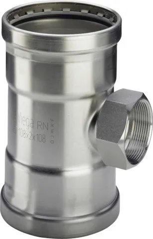 Viega T-Stück mit SC Sanpress Inox 2317.2LF in LABS-frei in 76mmxRp3/4x76mm