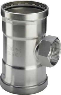 Viega T-Stück mit SC Sanpress Inox 2317.2LF in LABS-frei in 76mmxRp3/4x76mm