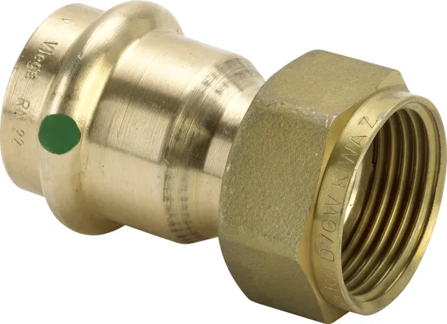 Viega Verschraubung mit SC Sanpress 2263 flachdichtend in12mmxG3/8Siliziumbronze