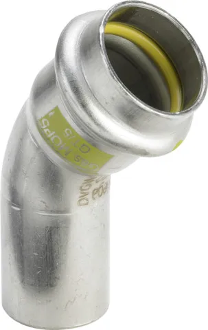 Viega Bogen 45 Grad SC Sanpress Inox G 0226.1 für Gas in 15mm Edelstahl