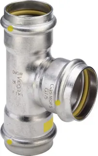 Viega T-Stück mit SC Sanpress Inox G 0218 für Gas in 15mm Edelstahl