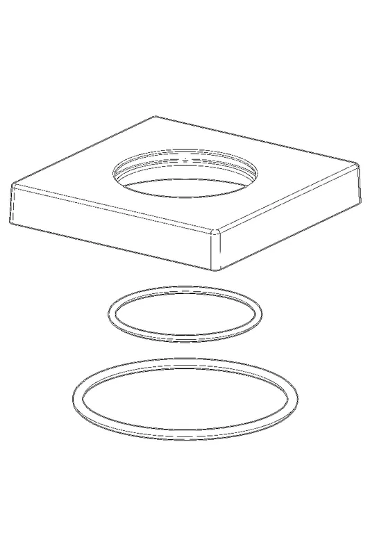 Hansa Rosette 75 x 75 mm komplett Auslauf