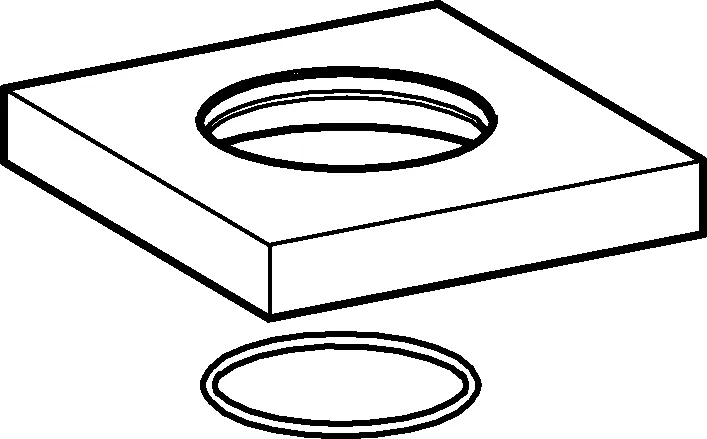 Hansa Rosette 75 x 75 mm komplett