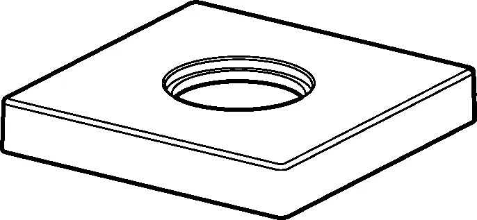 Hansa Rosette 75 x 75 mm komplett (chrom)