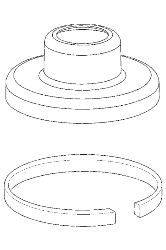 Hansa Rosette 70 mm (chrom) komplett