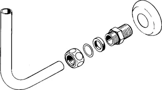 Hansa Warmwasserrohr 120 mm komplett