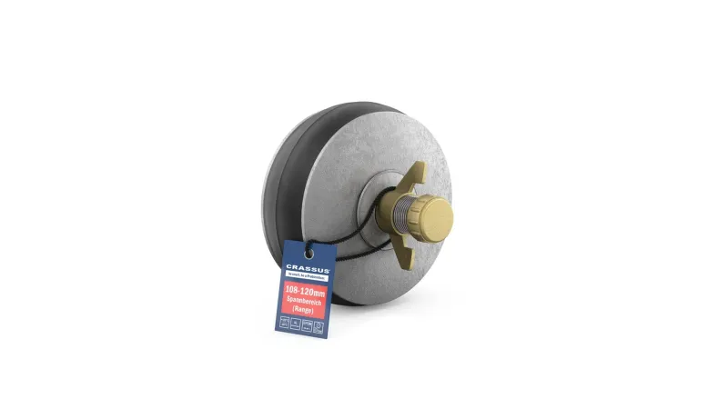 Crassus Schnellverschlussstopfen CSV 114 (108-120mm), bis 0,5 bar, Länge: 100mm, EPDM / Al
