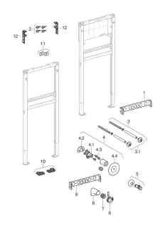 Geberit Duofix Element f. Waschtisch, 82-98 cm Standarmatur
