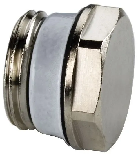 Simplex Heizkörper Blindstopfen EXCLUSIV, Messing vernickelt, selbstdichtend 1/2"