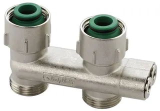 Flamco Heizkörper Umlenkstück, vernickelt, mit Konus, Durchgang, E2/50, 3/4" Eurokonus