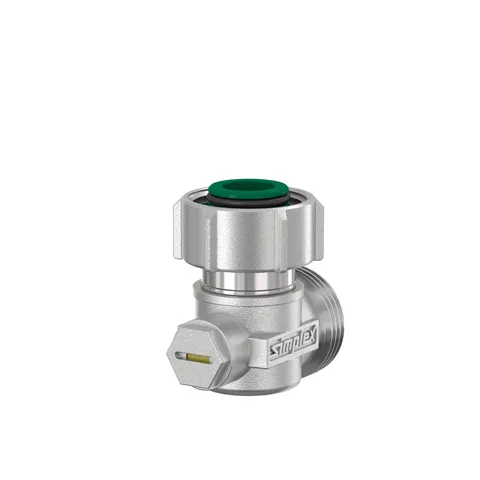 Simplex Heizkörper Einzel Kugelhahn EXCLUSIV, vernickelt Eck, AG, 3/4" Eurokonus