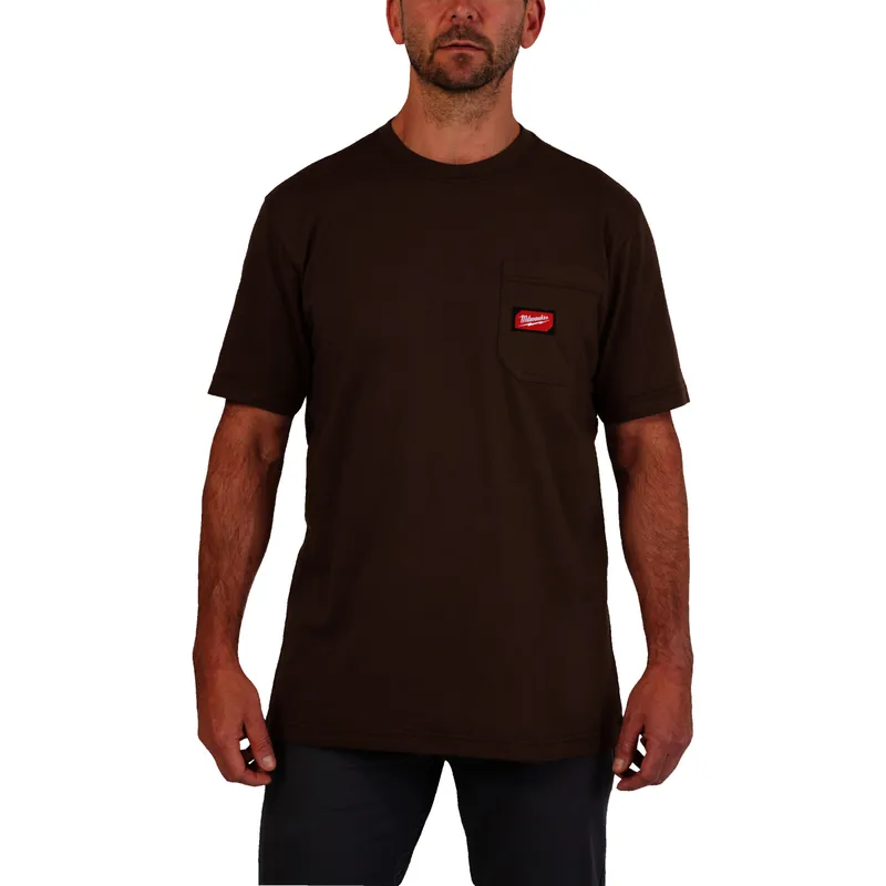 Arbeits T Shirt WTSSBR S braun mit UV mit UV Schutz