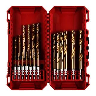 HSS-Metallbohrer-Set RE DHEX Titan 1/4" 19-tlg. in PACKOUT kompatibler Kassette