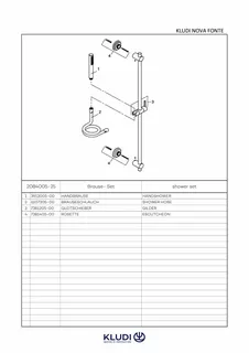 KLUDI NOVA FONTE Classic Brause-Set 1S 900 MM chrom – Bild 2