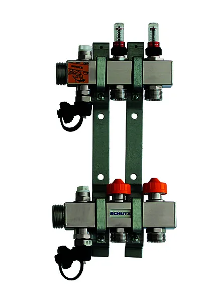 SCHÜTZ Dynamischer Heizkörper-Verteiler 90-3 für 2 Heizkörper aus Edelstahl, Länge 170 mm