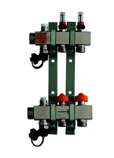 SCHÜTZ Dynamischer Heizkörper-Verteiler 90-3 für 2 Heizkörper aus Edelstahl, Länge 170 mm