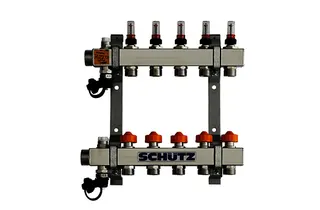SCHÜTZ Dynamischer HK-Verteiler 90-3 für 5 HK aus Edelstahl, Länge 320 mm