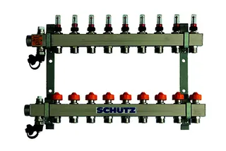 SCHÜTZ Dynamischer HK-Verteiler 90-3 für 9 HK aus Edelstahl, Länge 520 mm