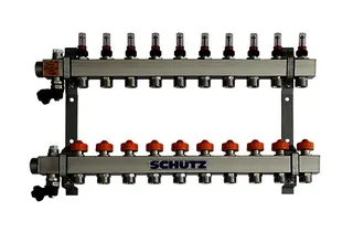 SCHÜTZ Dynamischer HK-Verteiler 90-3 für 10 HK aus Edelstahl, Länge 570 mm