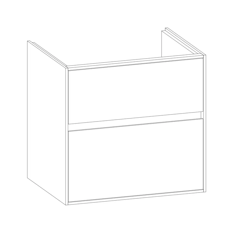 SCALIDO-Waschtisch-Unterschrank zu Waschtisch Wand 600 570x560x460mm 2 Auszüge Farbvar. W/L/L