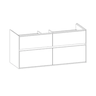 SCALIDO-Waschtisch-Unterschrank zu Waschtisch Wand 1200 1170x560x460mm 4 Auszüge Farbvar. W/L/L