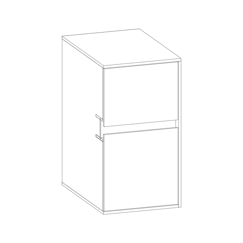 SCALIDO-Unterschrank WTWand Wange rechts 300x560x460mm 2 Auszüge Farbvar. L/L/L
