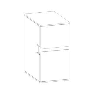 SCALIDO-Unterschrank WTWand Wange rechts 300x560x460mm 2 Auszüge Farbvar. G/L/G