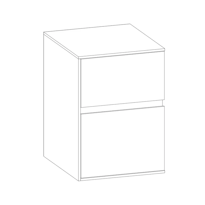 SCALIDO-Unterschrank Waschtisch Wand Wange links 400x560x460mm 2 Auszüge Farbvar. L/W/L