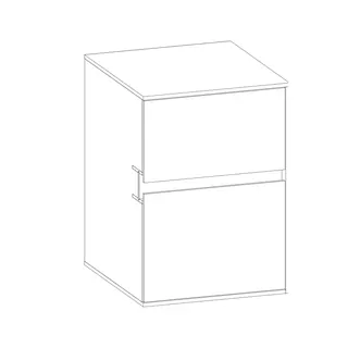 SCALIDO-Unterschrank WTWand Wange rechts 400x560x460mm 2 Auszüge Farbvar. L/W/L