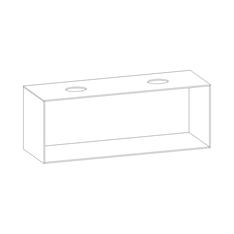 SCALIDO-Konsolenplatte m. Rahmen f Waschtisch US 1522x560x510mm 2 Ausschnitte Farbvar. G