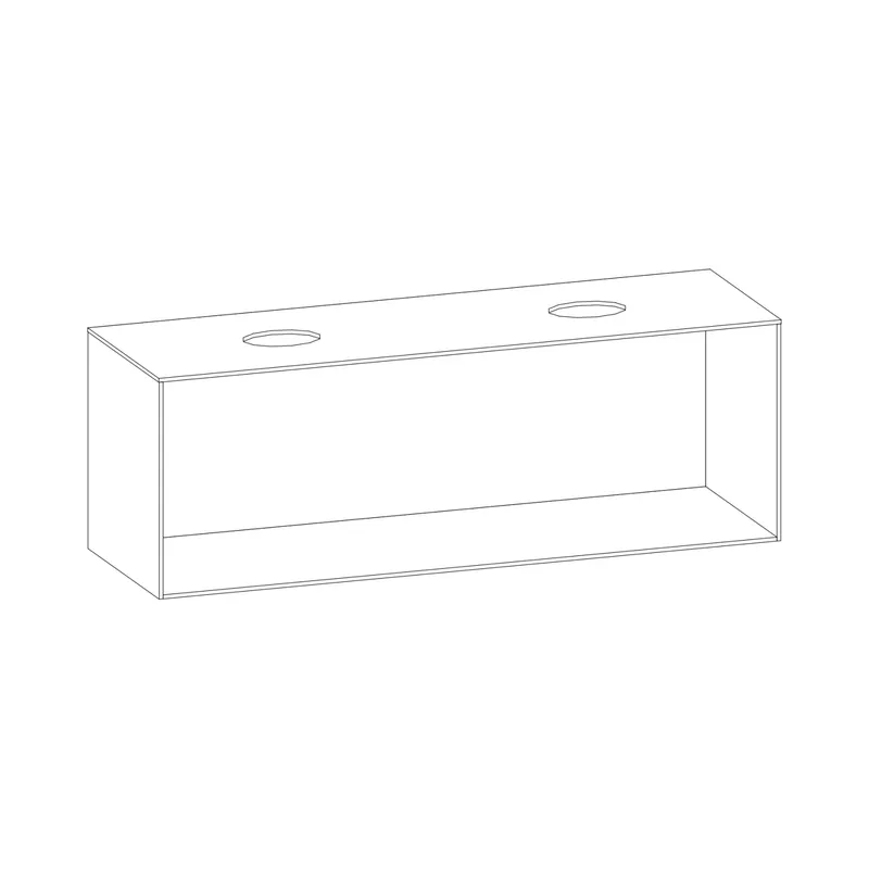 SCALIDO-Konsolenplatte m. Rahmen f Waschtisch US 1622x560x510mm 2 Ausschnitte Farbvar. L
