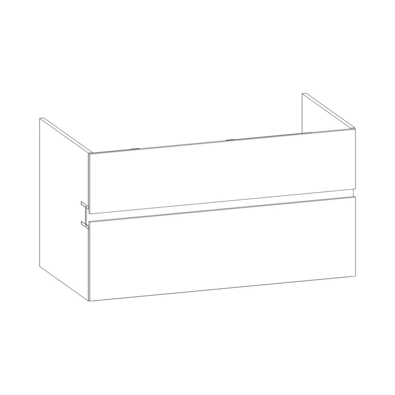 SCALIDO-Waschtisch-Unterschrank z Konsolenplatte 1000x540x510mm 2 Auszüge Farbvar. G/X/G