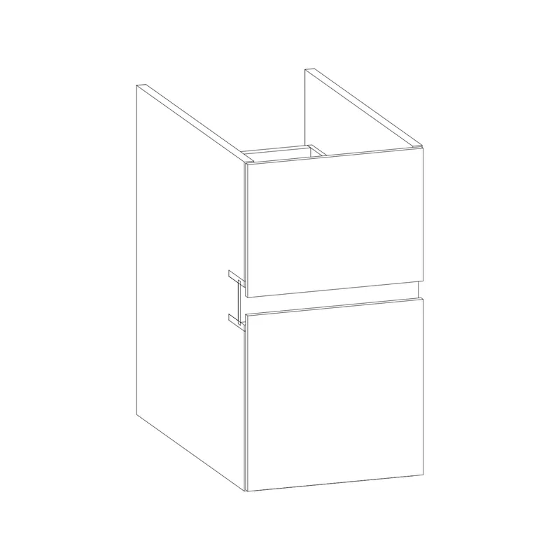 SCALIDO-Unterschrank zu Konsolenplatte 300x540x510mm 2 Auszüge Farbvar. W/X/L