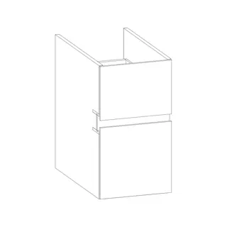 SCALIDO-Unterschrank zu Konsolenplatte 300x540x510mm 2 Auszüge Farbvar. W/X/L