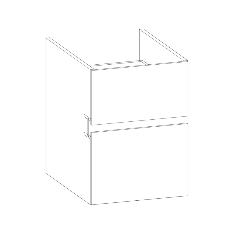 SCALIDO-Unterschrank zu Konsolenplatte 400x540x510mm 2 Auszüge Farbvar. L/X/L