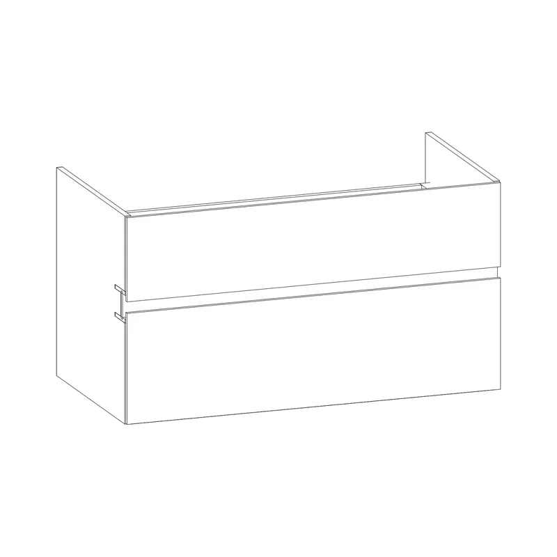 SCALIDO-Unterschrank zu Konsolenplatte 1000x540x510mm 2 Auszüge Farbvar. L/X/L