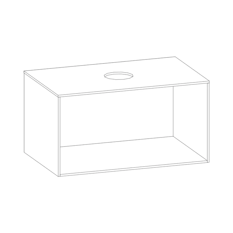 SCALIDO-Konsolenplatte m. Rahmen f Waschtisch US 822x430x510mm 1 Ausschn mittig Farbvar L