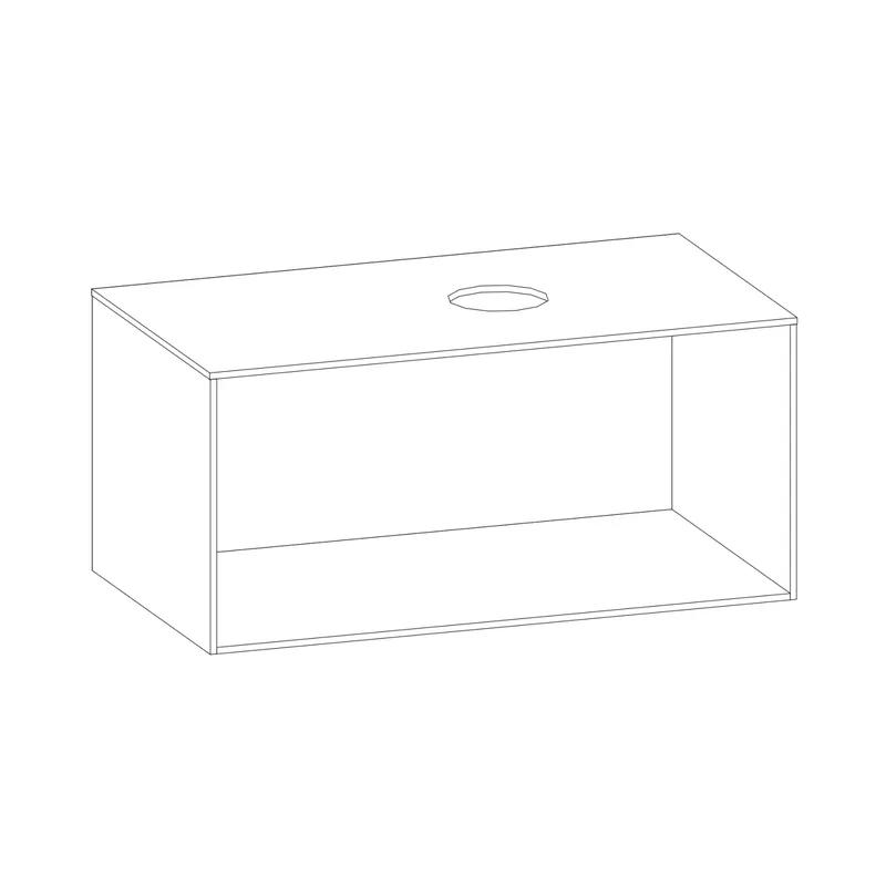 SCALIDO-Konsolenplatte m. Rahmen f Waschtisch US 922x430x510mm 1 Ausschn rechts Farbvar L
