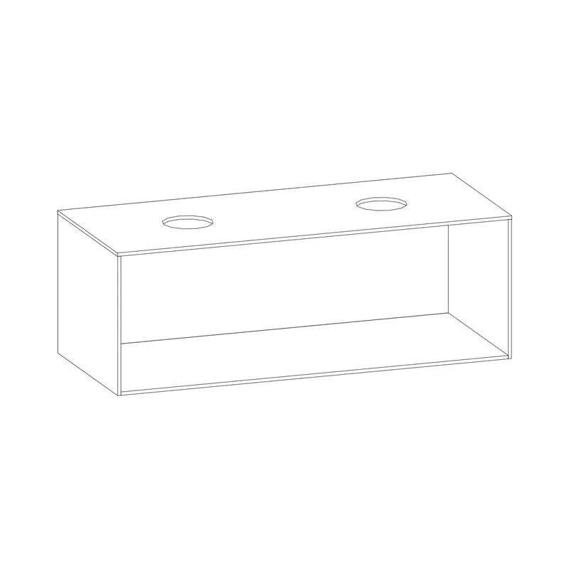 SCALIDO-Konsolenplatte m. Rahmen f Waschtisch US 1222x430x510mm 2 Ausschnitte Farbvar. G