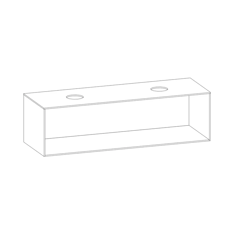 SCALIDO-Konsolenplatte m. Rahmen f Waschtisch US 1522x430x510mm 2 Ausschnitte Farbvar. G