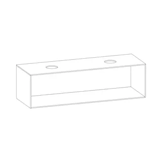 SCALIDO-Konsolenplatte m. Rahmen f Waschtisch US 1522x430x510mm 2 Ausschnitte Farbvar. G