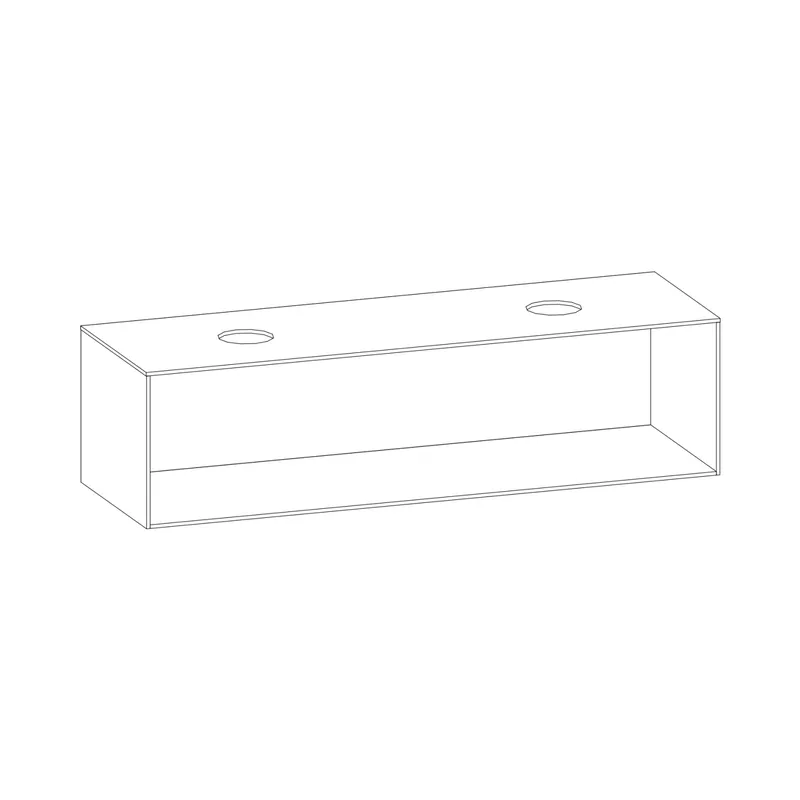 SCALIDO-Konsolenplatte m. Rahmen f Waschtisch US 1622x430x510mm 2 Ausschnitte Farbvar. G